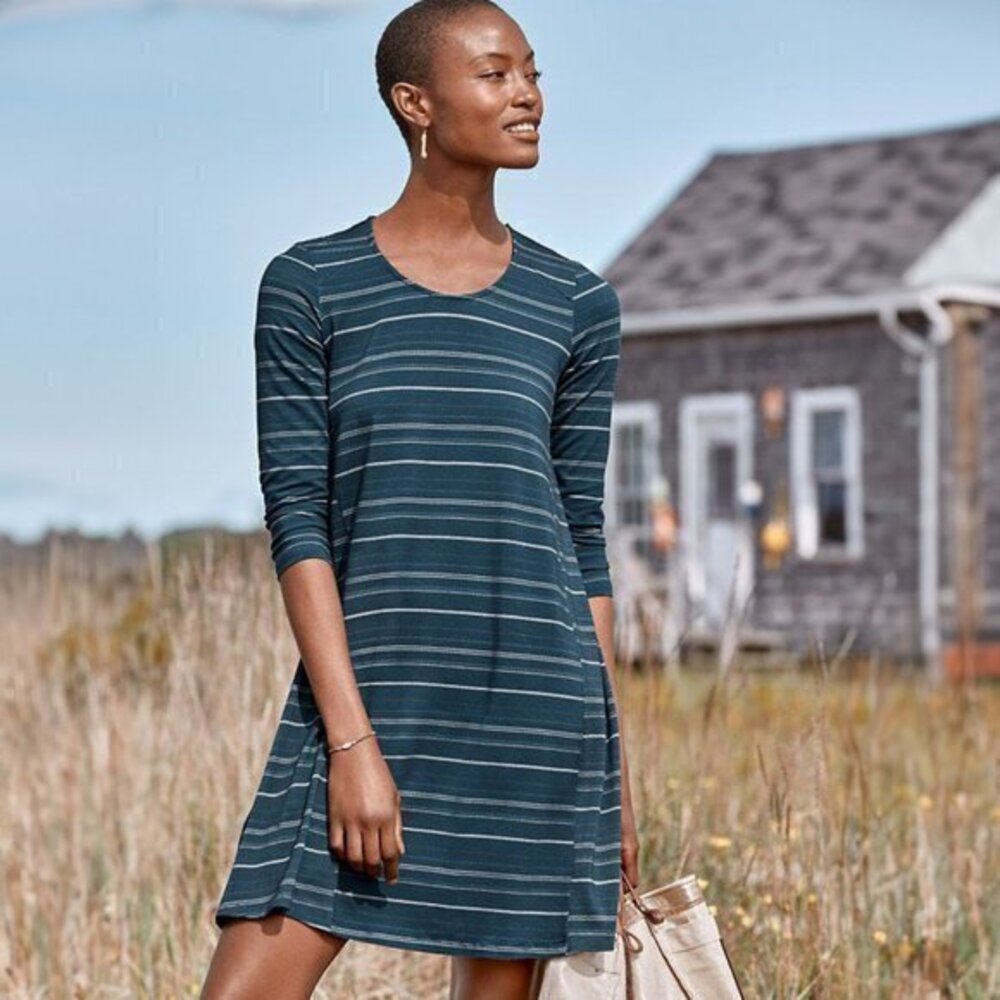 Garnet Hill Seamed Knit Trapeze Dress - sz L